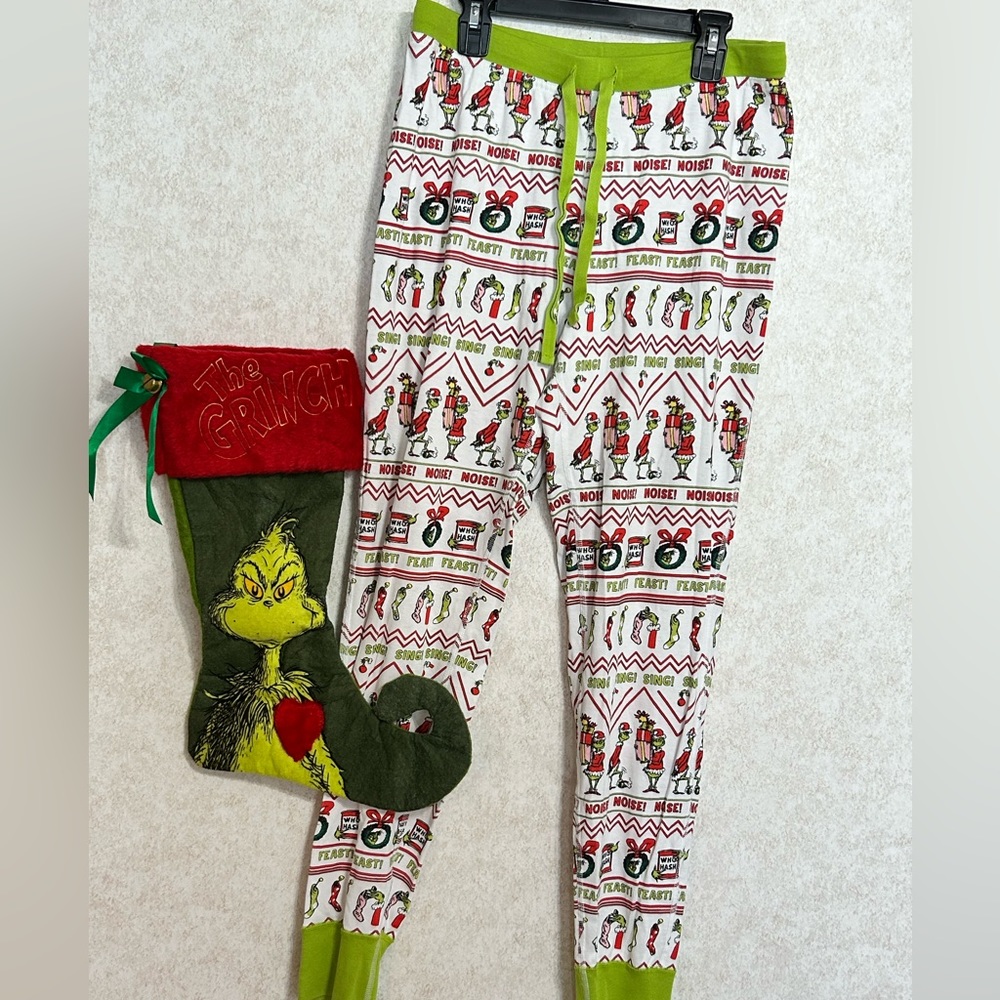 COPY - Grinch pajama pants with FREE Stocking